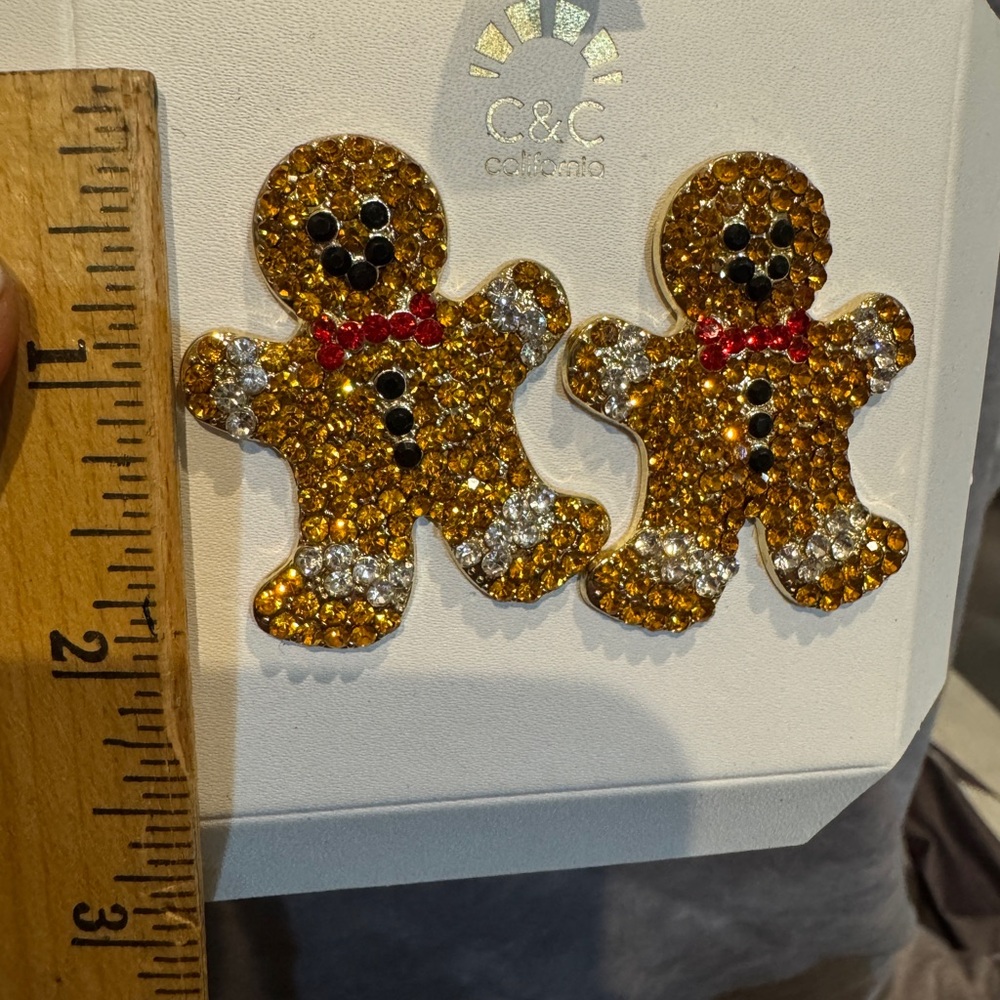 C&C of california pierced Gingerbread earrings - Picture 3 of 5